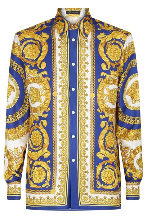 wholesale versace silk shirts|blue and ornage versace shirt.